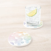 明るい水彩模様コースターとイニシャル コースター (側面)