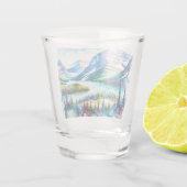 明るい水彩氷河の国立公園 ショットグラス (裏面)