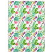 明るい水彩画のサボテン及び水気が多いパターン クリップボード (裏面)