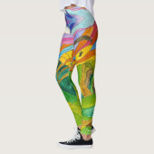 明るい水彩画のパラグライダーのレギンス レギンス (左)