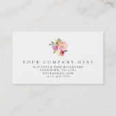 明るい水彩画の花の名刺のピンク 名刺 (裏面)