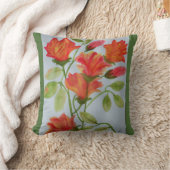 明るい水彩画の花 クッション (ブランケット)