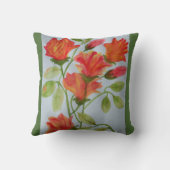 明るい水彩画の花 クッション (裏面)