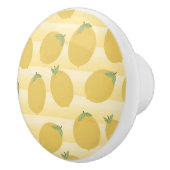 明るい水彩画の黄色いレモンの夏の果物 セラミックノブ (右)
