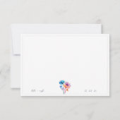 明るい水彩結婚式RSVP応答カード 出欠カード (裏面)