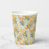 明るい水彩花の模様 紙コップ (右)