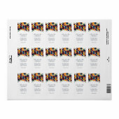 明るい水彩花模様の白い返信住所ラベル ラベル (フルシート)