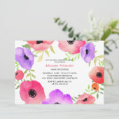 明るい水彩花花卒業パーティー 招待状 (スタンド正面)