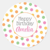 明るい水玉模様 ラウンドシール (正面)