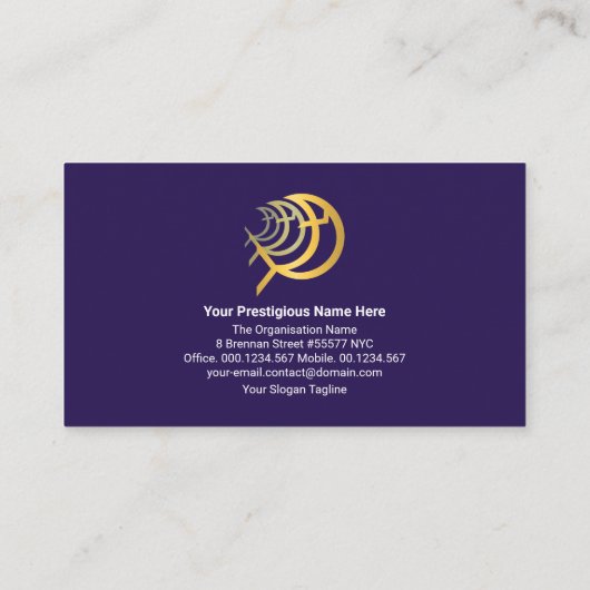 明るい水線金ゴールドイヒュス·クリスチャン·フィッシュ 名刺 (裏面)