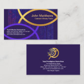 明るい水線金ゴールドイヒュス·クリスチャン·フィッシュ 名刺 (正面/裏面)