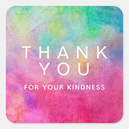 明るい水色お世話になっております スクエアシール (正面)