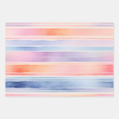 明るい水色のストライプ紙シート ラッピングペーパーシート (正面2)