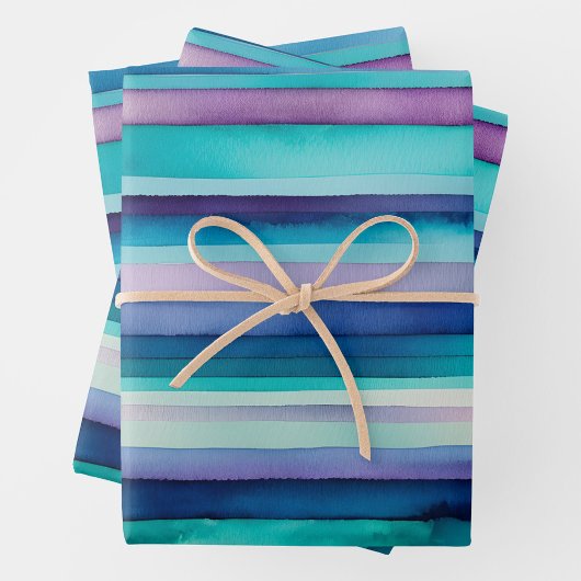 明るい水色のストライプ紙シート ラッピングペーパーシート