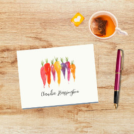 明るい水色のニンジン手描き植物学 ノートカード