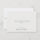 明るい水色のフローラ結婚の サンキューカード (裏面)