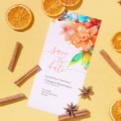 明るい水色のフローラ結婚の セーブザデート