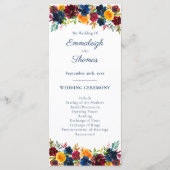 明るい水色のフローラ結婚の プログラム (正面)