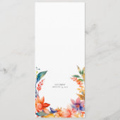 明るい水色のフローラ結婚の メニュー (裏面)