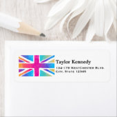 明るい水色のユニオンジャック国旗 ラベル (インサイチュ)