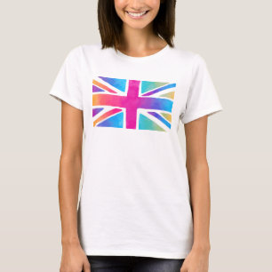 明るい水色のユニオンジャック国旗 Tシャツ