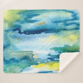 明るい水色の抽象芸術背景。水彩 シェルパブランケット (正面(横))