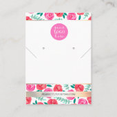 明るい水色の花ネックレスイヤリングB 名刺 (正面)