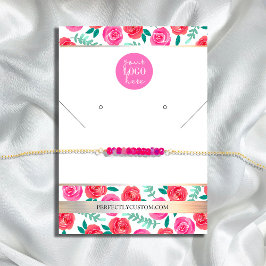 明るい水色の花ネックレスイヤリングB 名刺