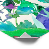 明るい水色の花 ポスター (角)