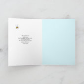 明るい水色の野生の花聖なる書物、 経典カード サンキューカード (内部)