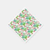 明るい水色サボテンと多肉模様 スタンダードカクテルナプキン (角)