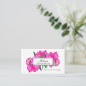 明るい水色ピンク牡丹スタイリスト，美しい 名刺 (スタンド正面)