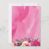 明るい水色フローラブライダルシャワー招待 招待状 (裏面)