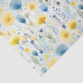 明るい水色フローラ黄色と青の植物学 薄葉紙 (詳細)