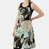 明るい水色：あじさいバラ模様。 エプロン (インサイチュ)