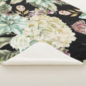 明るい水色：あじさいバラ模様。 シェルパブランケット (3/4)