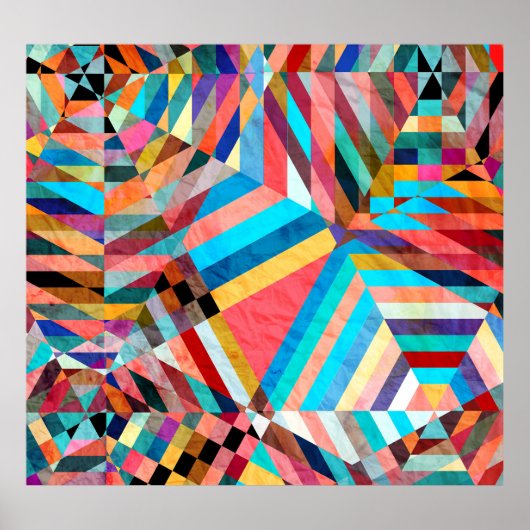 明るい水色：抽象芸術ファンタジー背景 ポスター (正面)