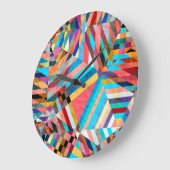 明るい水色：抽象芸術ファンタジー背景 ラージ壁時計 (傾斜)