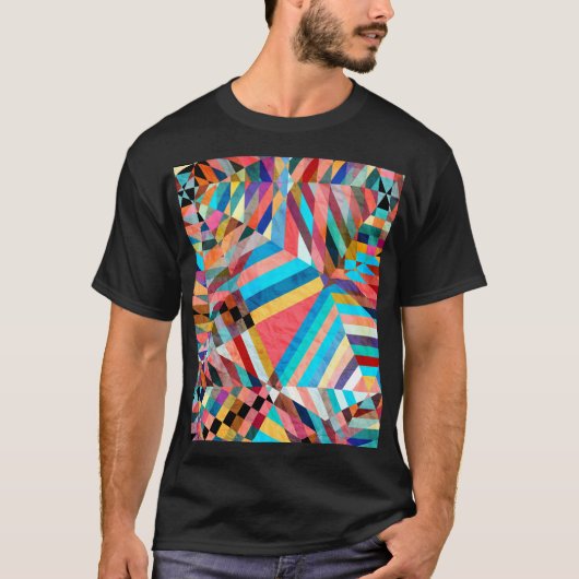 明るい水色：抽象芸術ファンタジー背景 Tシャツ (正面)