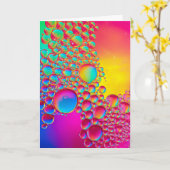 明るい泡の液体アー空白のト カード (黄色い花)