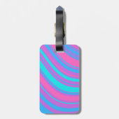 明るい波状レトロパターン ラゲッジタグ (裏面縦)