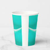 明るい海の緑の紙コップ 紙コップ (右)