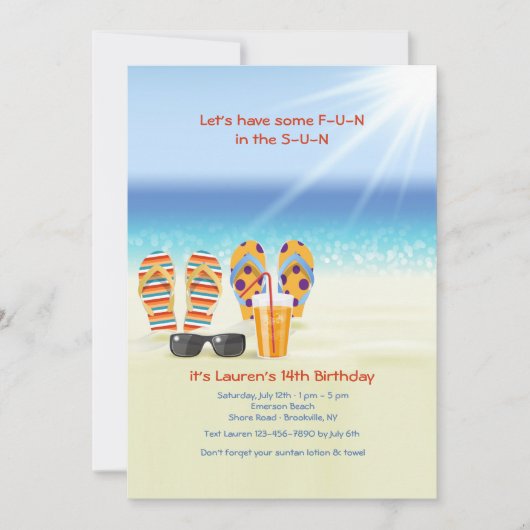 明るい海岸の招待状 招待状 (正面)