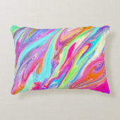 明るい液体カラーネオン抽象芸術パターン アクセントクッション (正面)