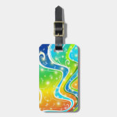 明るい渦巻および色の荷物のラベル ラゲッジタグ (正面縦)