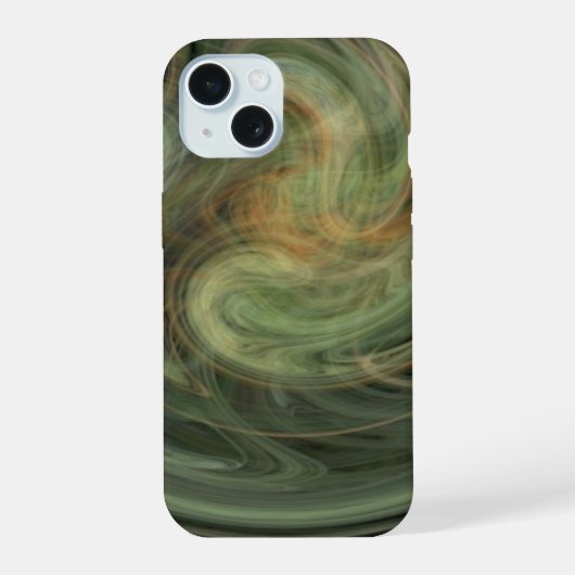 明るい渦 、鮮やかな白灰色黄色 iPhone 15ケース (裏面)
