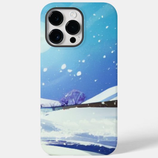 明るい満月の冬の風景 Case-Mate iPhoneケース (裏面)