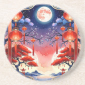 明るい満月 コースター (正面)