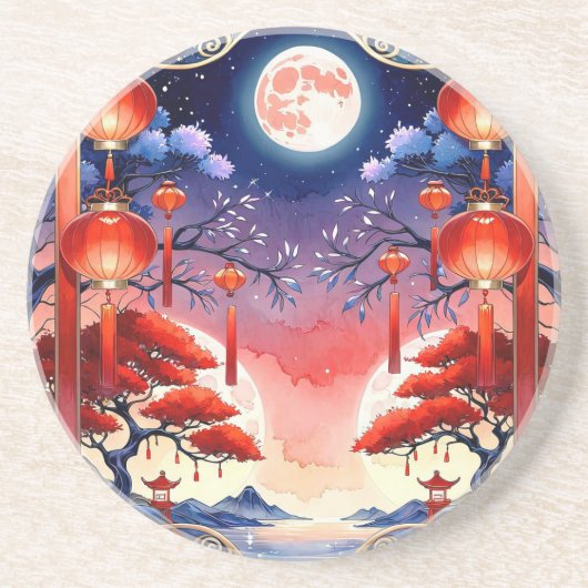 明るい満月 コースター (正面)