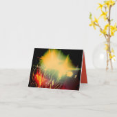 明るい火花の花火のnotecard カード (黄色い花)